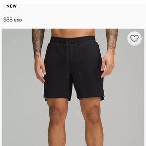 Lululemon License to Train men’s shorts with liner, size Large with 7” inseam